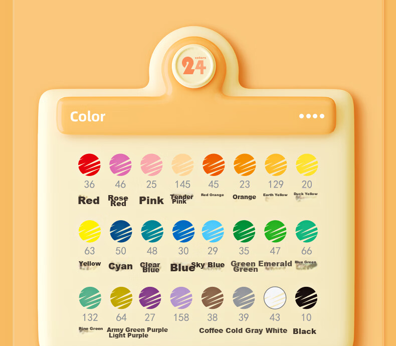M&G Stationery 24-Color Acrylic Markers Children's Student Watercolor Pens Drawing Pens Waterproof Hand-Drawn Guka Doodle Birthday Graduation Gift APMT3308 29