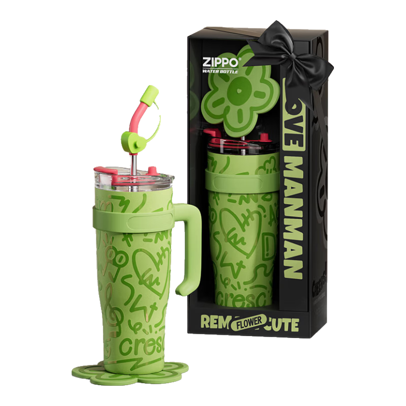 ZIPPO Insulated Mug, Large Capacity Ice Cup, Stainless Steel Practical Water Bottle, Summer Cold-Keeping Cup for Women, Stylish Tumbler