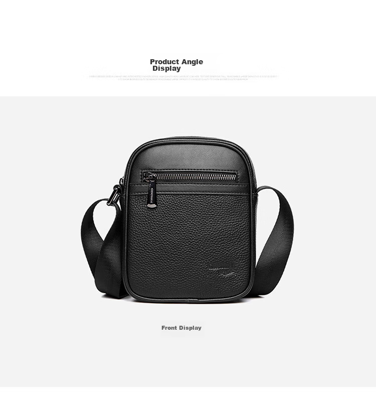 CROCODILE Top-Grain Leather Youth Shoulder Bag, Men's Fashionable Phone Pouch, Versatile Crossbody Small Bag, Birthday Gift T2397 12