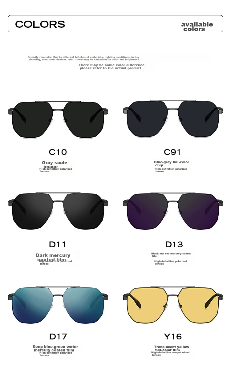 BOLON Eyeglasses-Inspired Aviator Polarized Sunglasses, Driving UV Protection Sunglasses for Men, Trendy Style BL7199D17 11