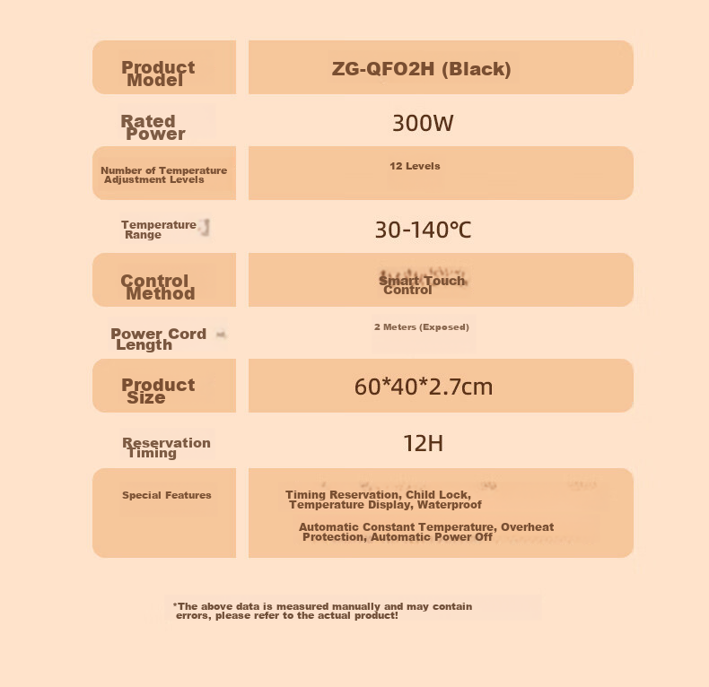CHIGO Food Warming Plate, Hot Food Plate, Heating Plate, 2025 New Model Heating Table Mat, Rectangular Household Multifunctional Dining Table Hot Food Device, QF02H 25