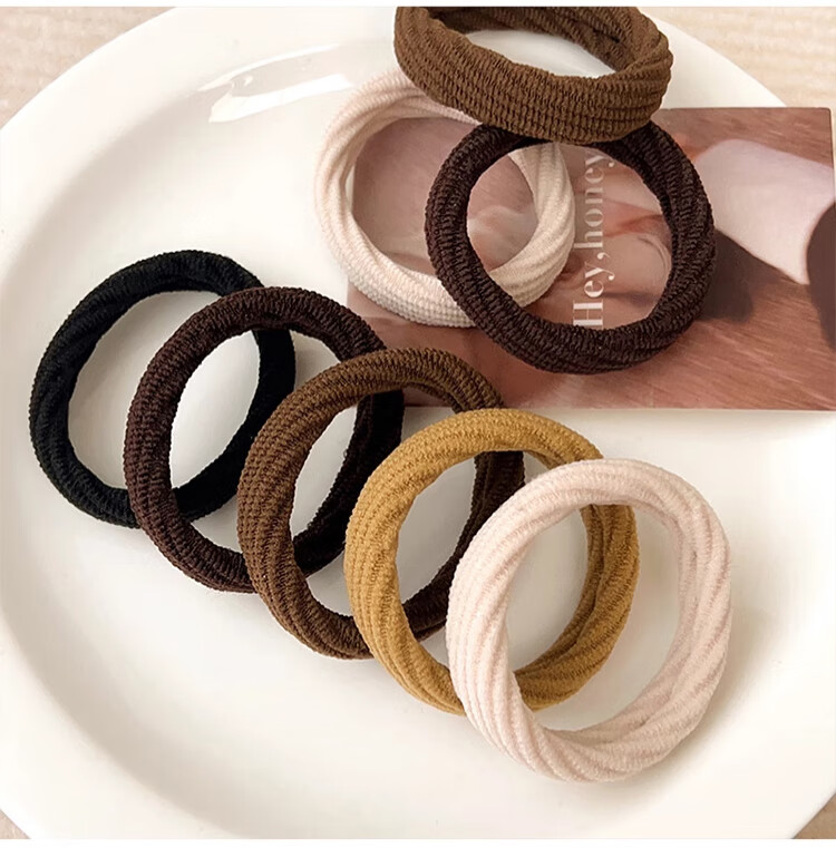 Yefili 10-Pack High Ponytail Hair Ties Durable Spiral Hair Bands Elastic Hair Ropes for Women and Students 15