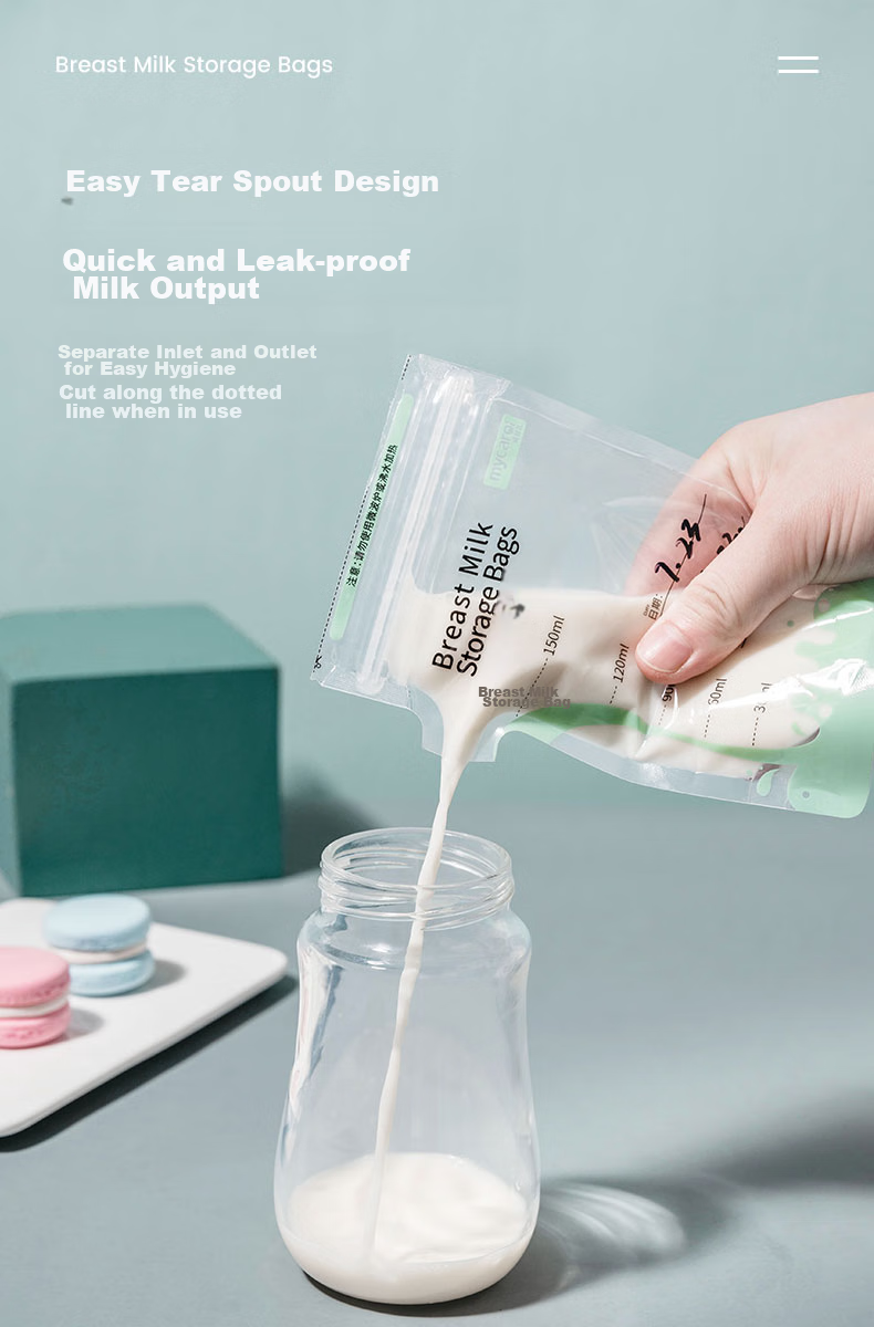 MyCarol Bottle Storage Bags for Breast Milk, Disposable Milk Powder Dispensing Bags, Baby Food Storage Bags, 180ml*32 Pieces 6