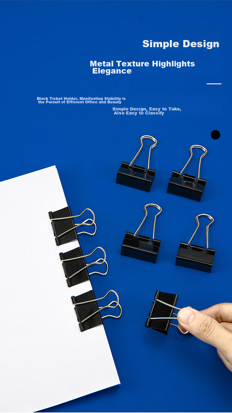 Deli 32mm Medium-Sized Metal Black Binder Clips/bill Clips/document Clips/iron Clips/file Clips, 12 Pieces/box 3