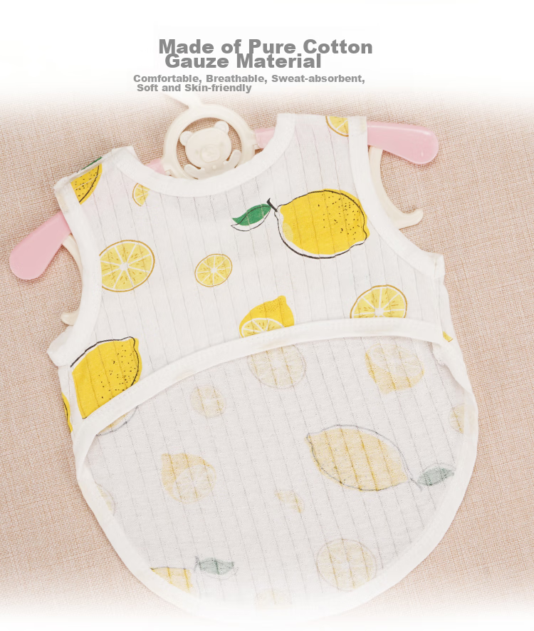9I9 Baby Belly Cover, Summer Pure Cotton, Stomach Protection, Cold Prevention Sleeping Bag, Baby Vest, Four Seasons Half-Back Shirt, Newborn Belly Wrap, Lemo 9