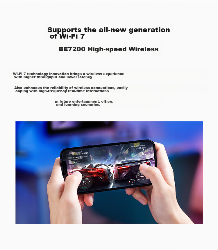 TP-LINK BE7200 WiFi 7 Gigabit Dual-Band Wireless Router, 2.5G Ethernet Port, 7200M Gaming Router, 9 High-Efficiency FEM, Gaming Acceleration, 7DR7230 8