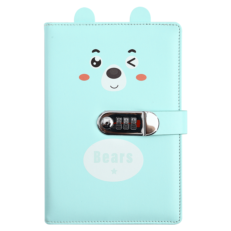 Faramon Children's Day Gift Password Lock Notebook A5, Multifunctional with Lock Clasp Diary, Thickened Journal, Simple Student Stationery, Light Gree