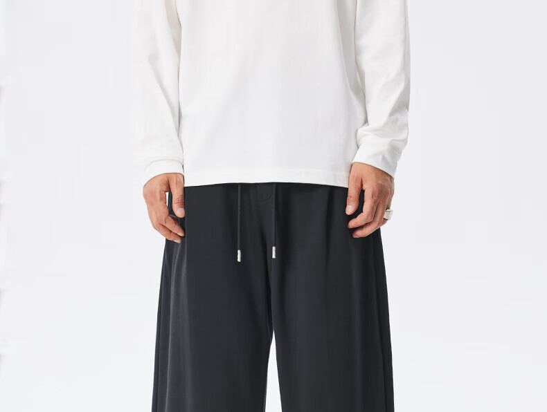 CHINISM Casual Pants, American-Style Curved Knife Pants, Straight-Leg Trendy Fashion Sweatpants, Sports Pants, Loose-Fitting Trousers, Slimming Effect, Draping Long Pants 3