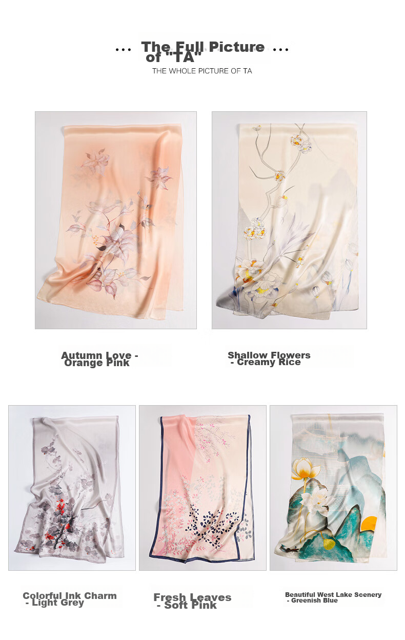 Hangsifu Silk Scarf Shawl Wrap, Autumn And Winter Neck Protection Cloak, Mother's Birthday Gift Box 4