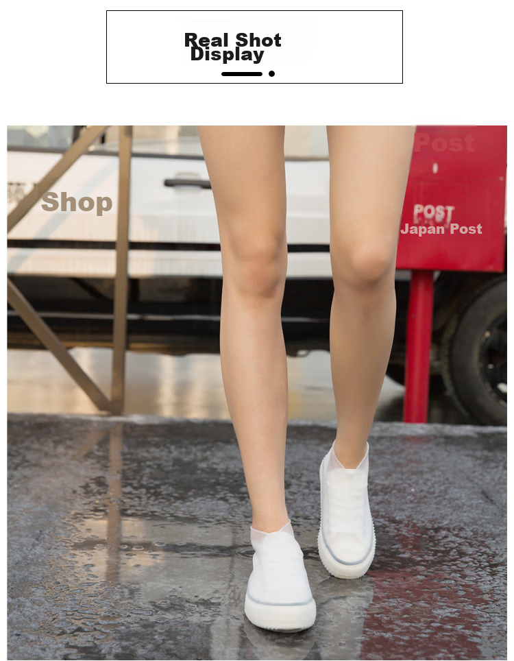 Huili Rain Shoe Covers, Silicone Non-Slip Thickened, for Men Women Children, Waterproof Rain Boots, Water Shoes, HL1001 White M Size 14