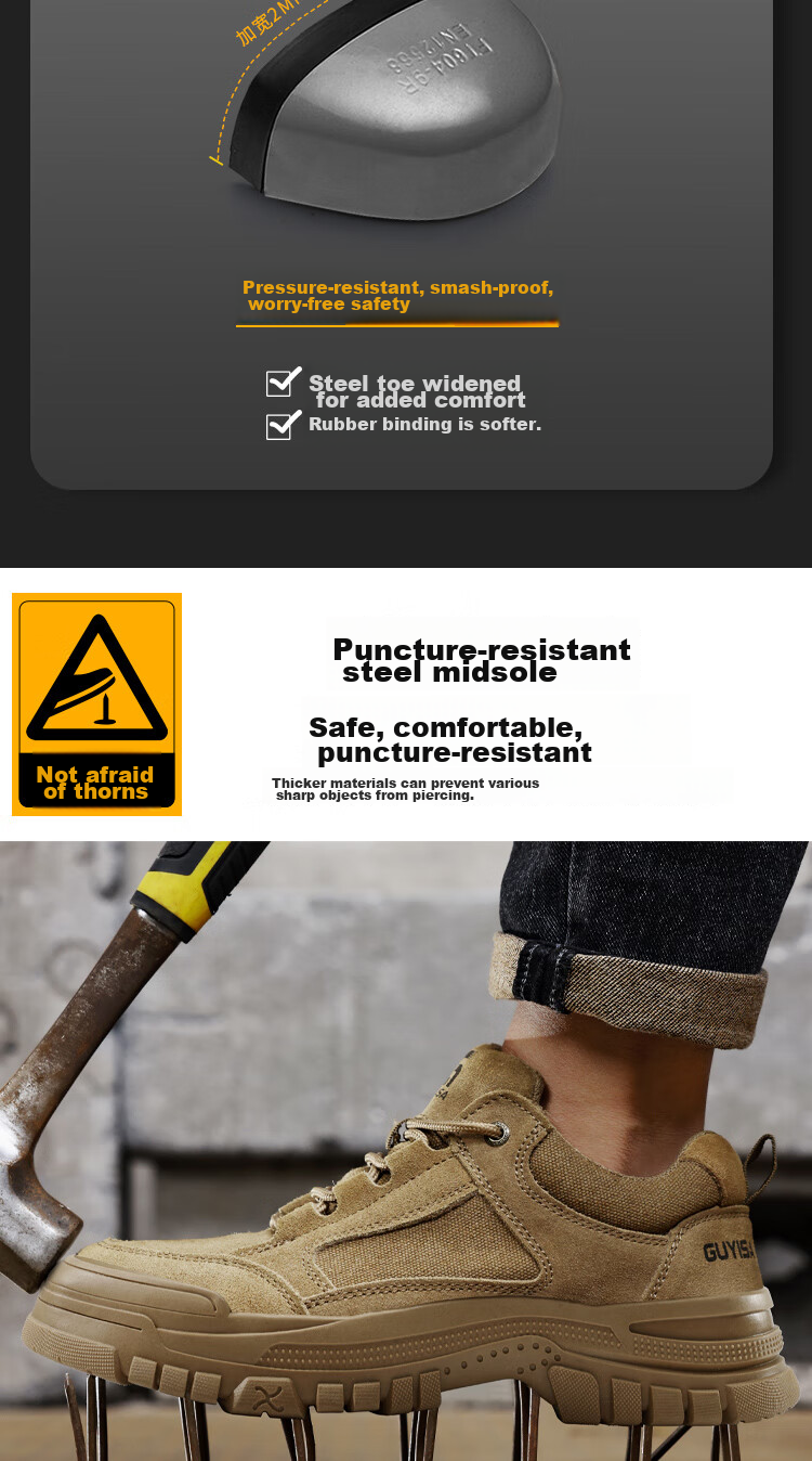 JUNBU Safety Shoes for Men, Electrician Insulated 10KV, Anti-Smashing, Anti-Puncture, Lightweight Comfortable Work Shoes 3115NKV Size 43 6
