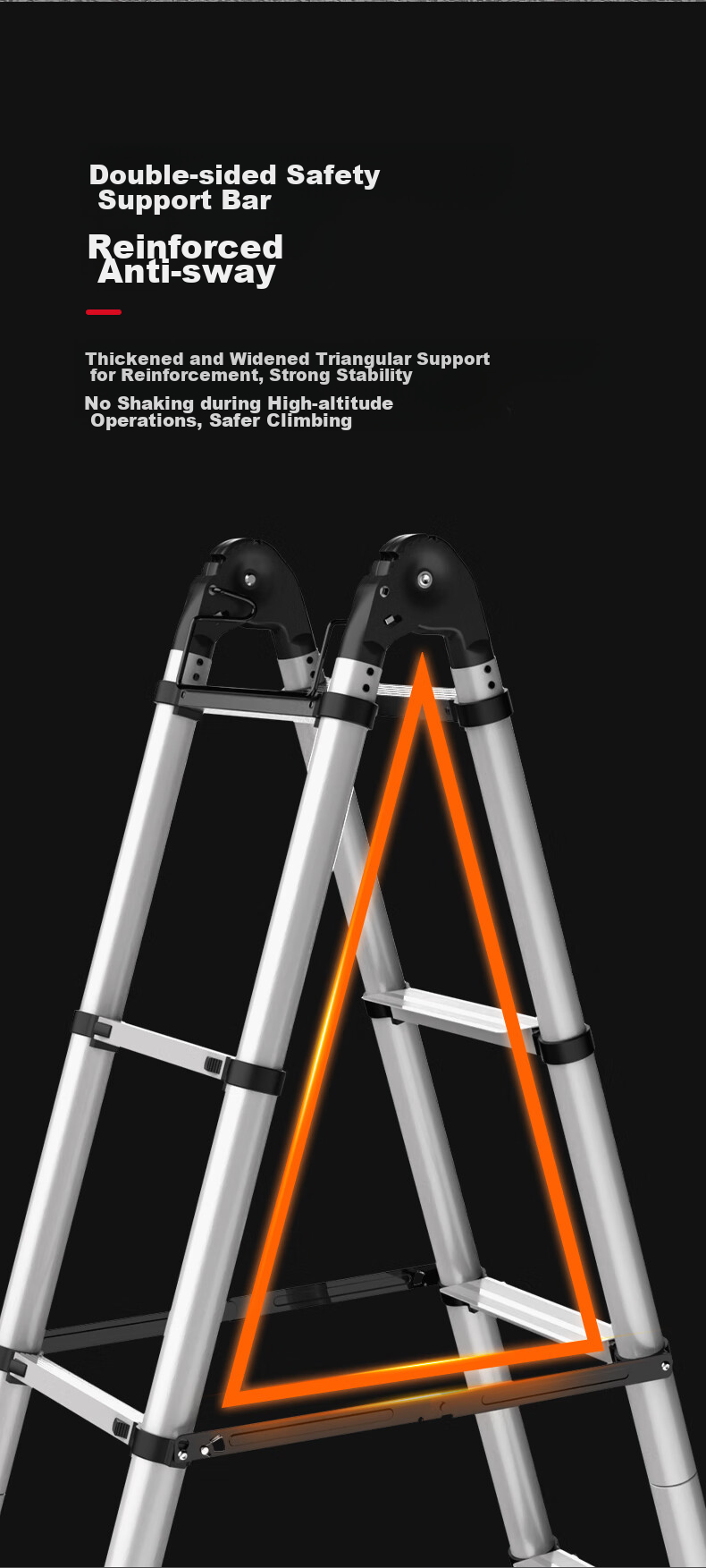 DU PONT 2nd Generation Small Cloud Ladder Household Folding Aluminum Alloy Telescopic Step Ladder 5-Step 10