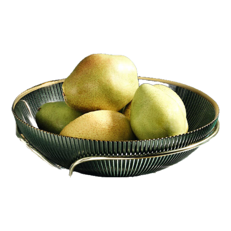 CRISTALGLASS Glass Fruit Plate, Living Room Coffee Table, High-End Aesthetic Snack Tray, Luxurious Decorative Storage Display Plate for Home Use