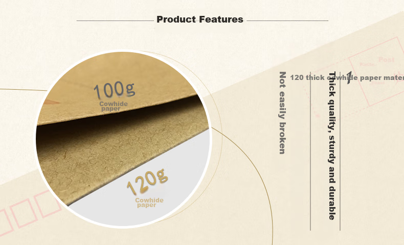 SIMAA 40 Sheets C4-9 A4 Kraft Paper Large Envelopes, 120g Thick Document Folders, Standard Postal Envelopes 324*229mm, Salary Envelopes, Invoice Envelopes, 6526 5