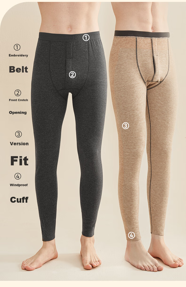 MiiOW [Down And Silk 7A Antibacterial] Men's Thermal Underwear, Warm Long Johns, Autumn And Winter Cold-Proof Inner Wear, 2026 New Style 18