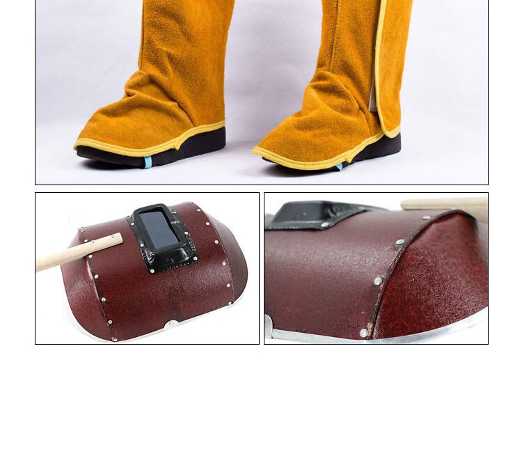 Bingyu Fireproof and Splash-Proof Welder Body Protection [Jingcang] Welder Cowhide Foot Protection 33cm Labor Protection BYly-112 15