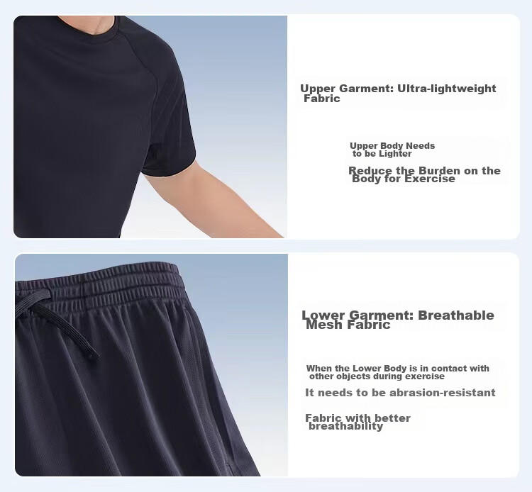 JD Original [Ultra-Light Set] Moisture-Wicking Quick-Dry Running Sports Round Neck Short Sleeve Five-Point Shorts for Men, Spring And Summer, Black S 3