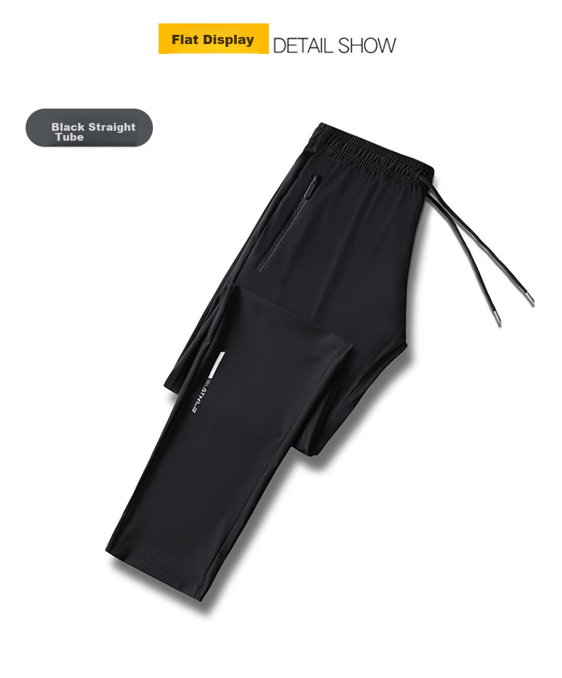 JEEP SPIRIT Casual Pants, Summer Ice Silk Quick-Dry Outdoor Versatile Sports Breathable Loose-Fitting Trousers, Gray Straight Leg, 2XL 14
