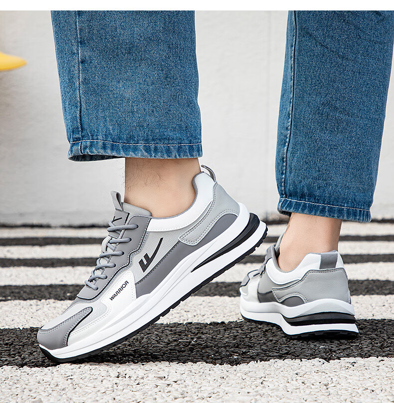 Warrior Official Men's Summer Sneakers 2026 New Casual Sports Shoes Men's Versatile White Sneakers Light Blue Size 39 7