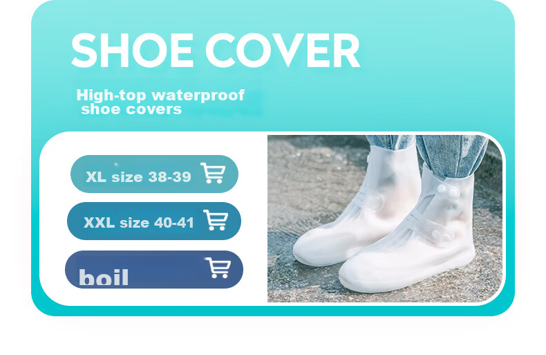 BANANA TRIP Disposable Rain Shoe Covers, Thickened Universal Long Plastic Overshoes for Men And Women, 20-Pack, Transparent Adult Size 12