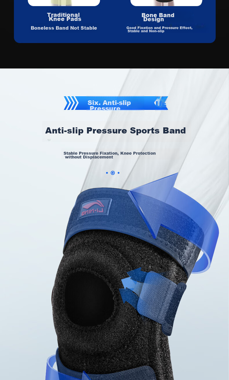 Li-Ning Knee Pads, Warm Sports Meniscus Patella Protection, Anti-Injury Arthritis, for Men And Women, Suitable for Jogging, Basketball, Badminton, Hiking 11