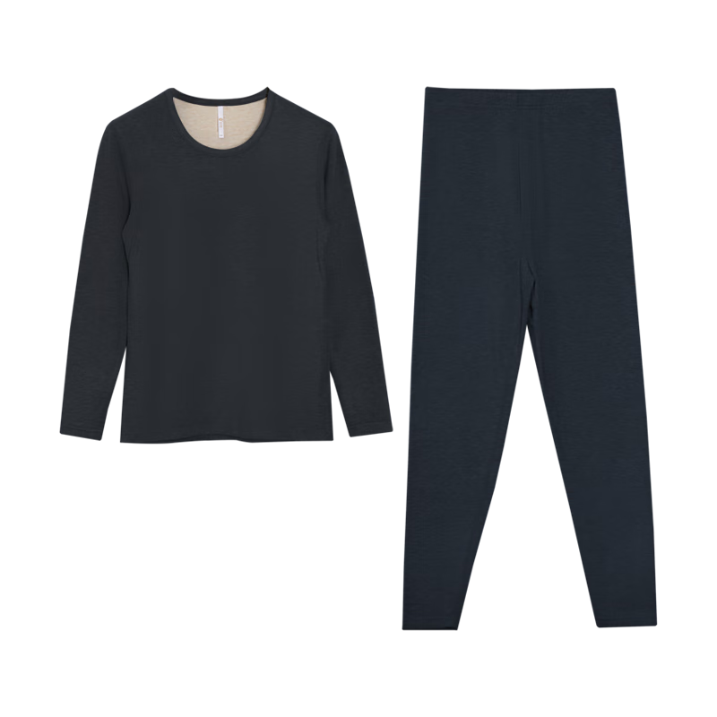 Hongdou Men's 7A Antibacterial Silk and Cashmere Crew Neck Thermal Underwear Set Autumn Winter New