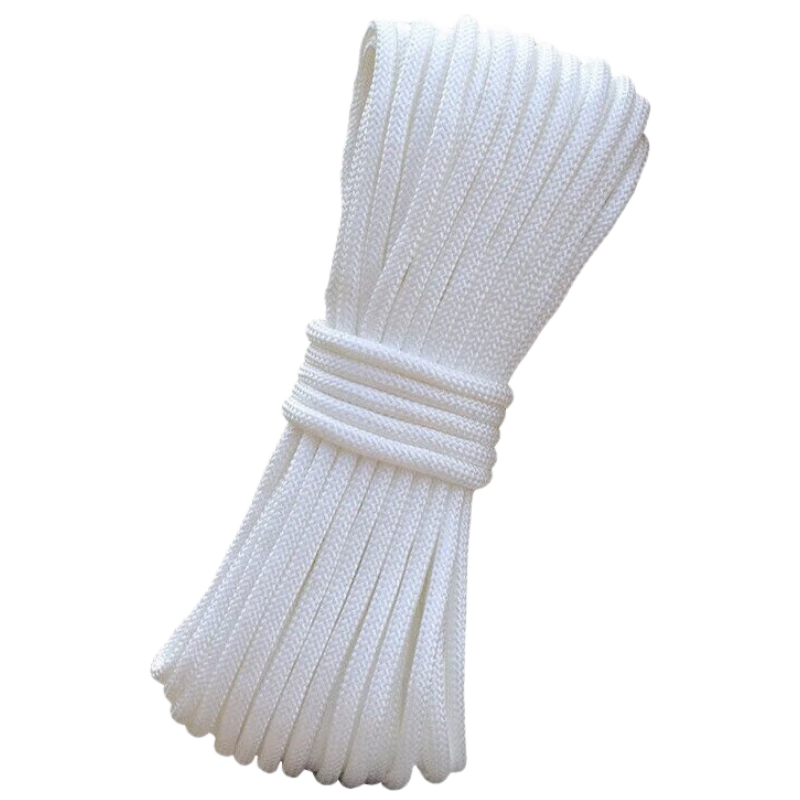 Jiuqiangu Nylon Rope, 6mm*100 Meters, White Packing Rope, High-Strength Binding Rope, Core-Wrapped Wear-Resistant Anti-Aging Nylon Tie, Braided Rope, Clothesline Rope, Packaging Rope