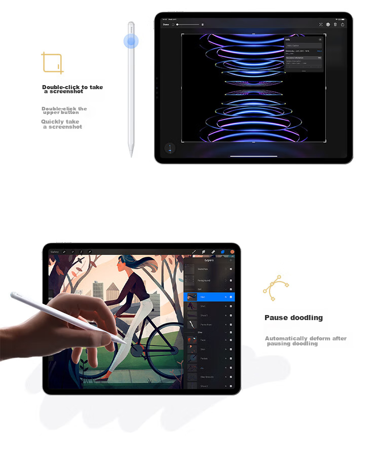 BASEUS Capacitive Stylus for IPad, Touch Pen [Magnetic Bluetooth Premium] Compatible with IPad Pro/Air8/Mini7/iPad11 Tablet Touch Screen Writing Stylus Apple Pencil Pro 20