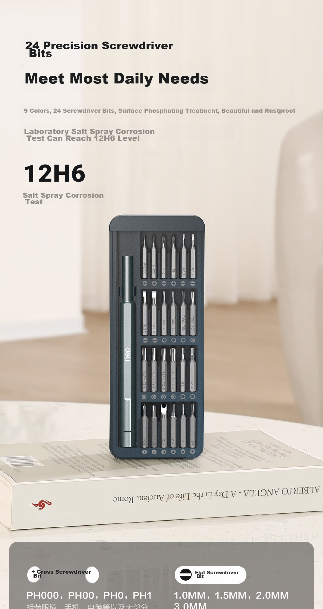 Deli Screwdriver Set, 57-In Precision Laptop Disassembly Kit, Including Phillips, Flathead, Hex, Torx, And Multi-Functional Bits 5