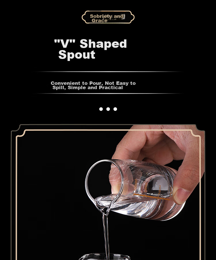 BJ Liquor Glasses, Decanter, Pouring Device for Home Use with Scale, Liquor Dispenser, Small Wine Cups, 100ml Liquor Jars, Set of 6 5