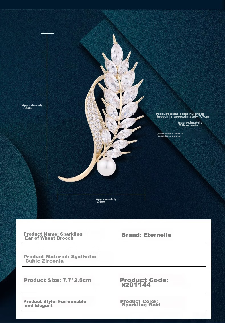 Eternelle French Eternal Wheat Ear Brooch, Elegant And Exquisite Accessory, Luxurious Corsage, High-End Ornament, Birthday Gift 10
