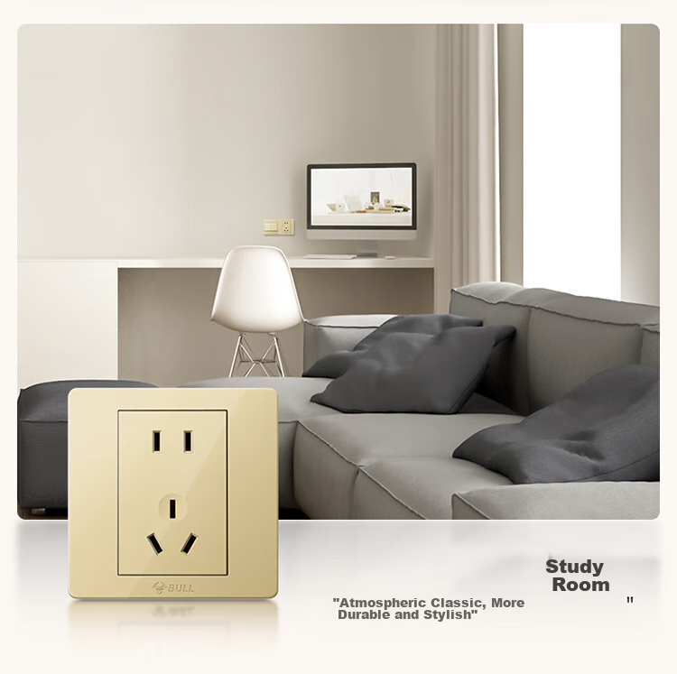 BULL Wall Switch G07 Series, Two-Gang Single-Control Switch, 86-Type Panel G07K211C(U6), Champagne Gold 10