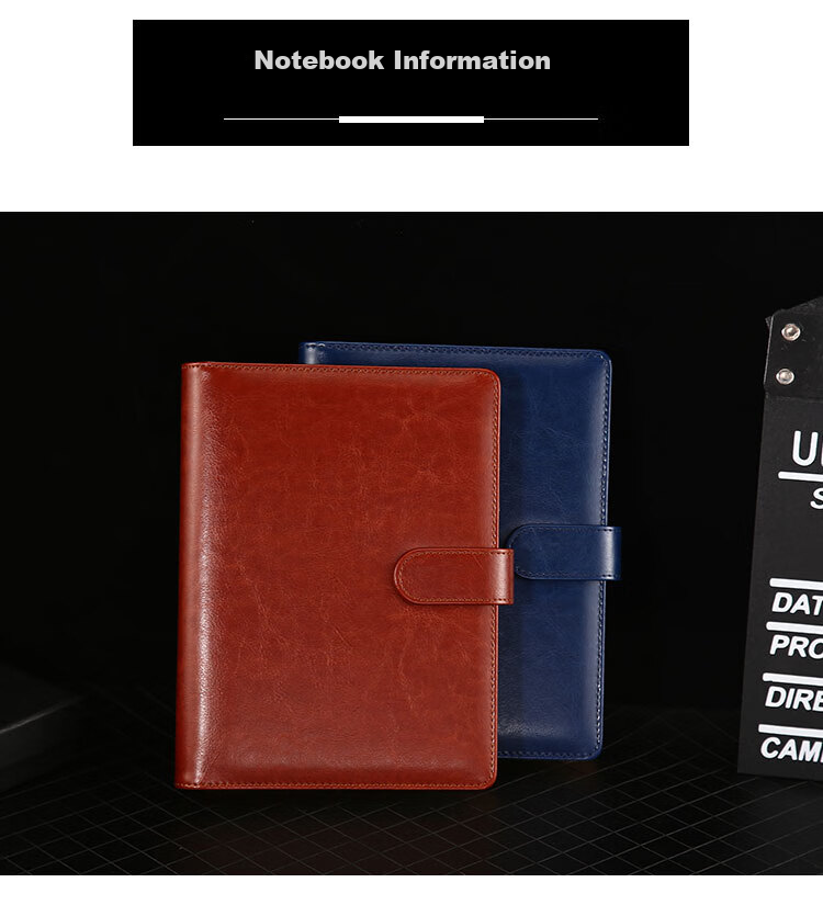 TENGXIONG Notebook A5 Detachable Ring-Bound Leather Cover B5 Loose-Leaf Notebook, Thickened Buckle Journal, Diary, Simple Office Meeting Business Record Book, Stationery Customization with Logo 3