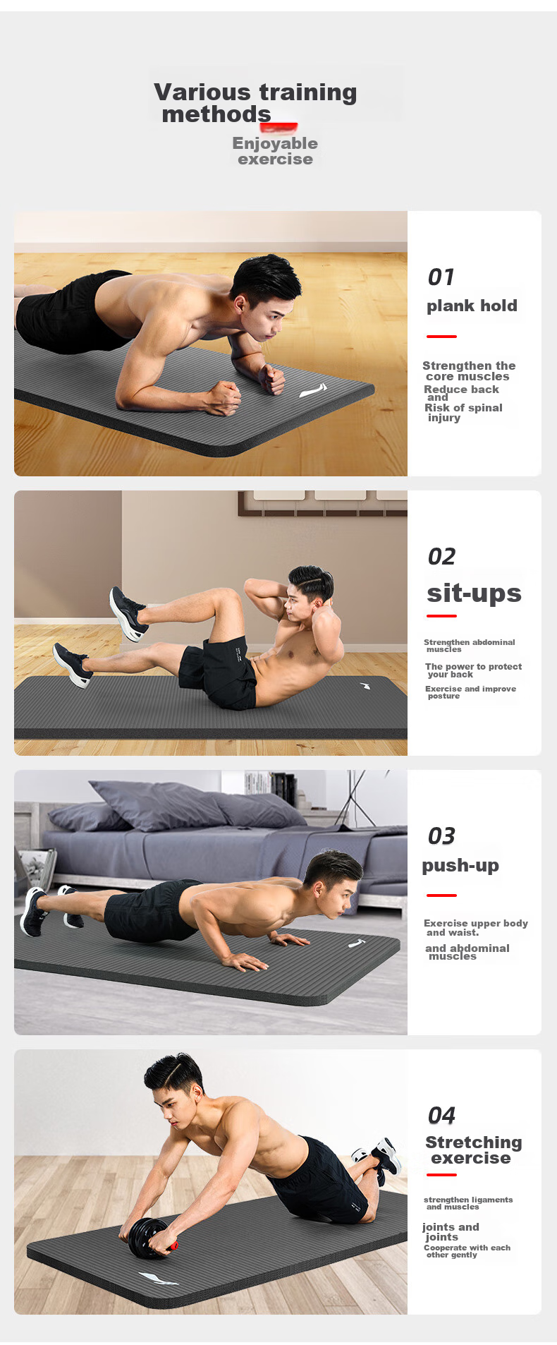 Li-Ning Yoga Mat for Men And Women, Thickened Wide Professional Exercise Mat for Fitness Training, Aerobics, Soundproofing, Shock Absorption, Non-Slip Dance Mat 11