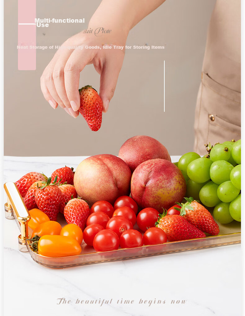 BJ Fruit And Nut Dish with Lid, High-End Divided Plate for Home Use, Candy Snack Luxury Dessert Tray, 6 Compartments, Champagne Color 10