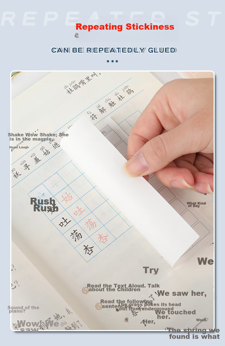 DiLe Ins Sticky Notes, Blank Message Pad for Students, Lined Grid Notebook, Tear-Off, Office Mini Notebook, 60 Sheets/Book, 3 Books Per Pack, A9 Zhuangyuanlan Series 8