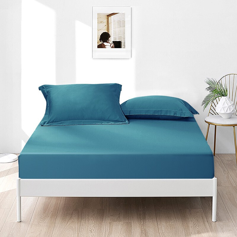 FUANNA 100-Count Long-Staple Cotton Fitted Sheet, Antibacterial Pure Cotton Anti-Dirt Bed Sheet, Single Children's Bed Cover for 1.2-Meter Bed