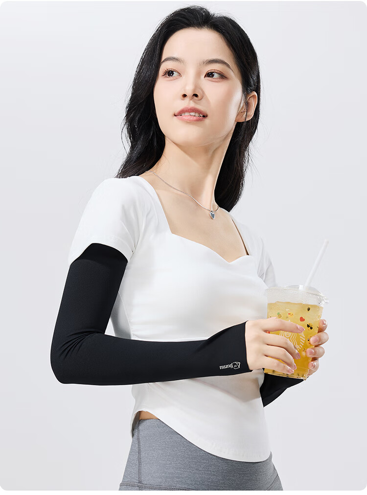 JIUMU Ice Silk Sun Protection Arm Sleeves for Women, Summer Driving Cycling Cooling UV Protection Arm Covers 11