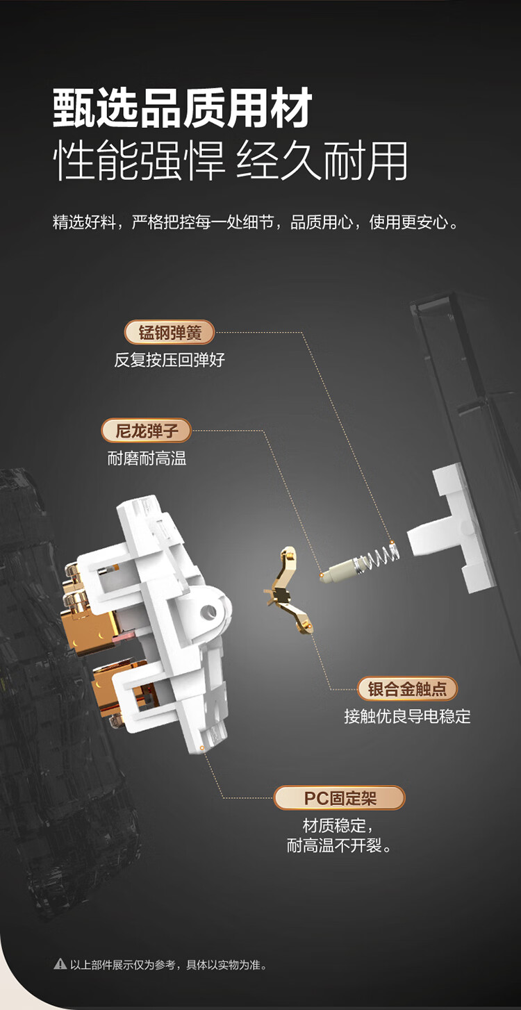 BULL Wall Switch G07 Series, Two-Gang Single-Control Switch, 86-Type Panel G07K211C(U6), Champagne Gold 7