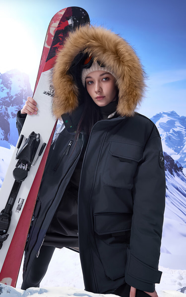 JD Original Imported Extreme Cold 95% Goose Down Jacket, 800 Fill Power, Triple Protection down Coat, Men's And Women's Winter Mid-Length Outerwear, Khaki Color, Size S 12