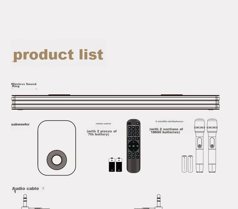 HANHONG_AUDIO 019KW-K TV Soundbar, Home Theater KTV Package, Surround Sound Karaoke Bluetooth Speaker, Karaoke Sound System for Home Indoor Use, Computer PS5 Speakers 23