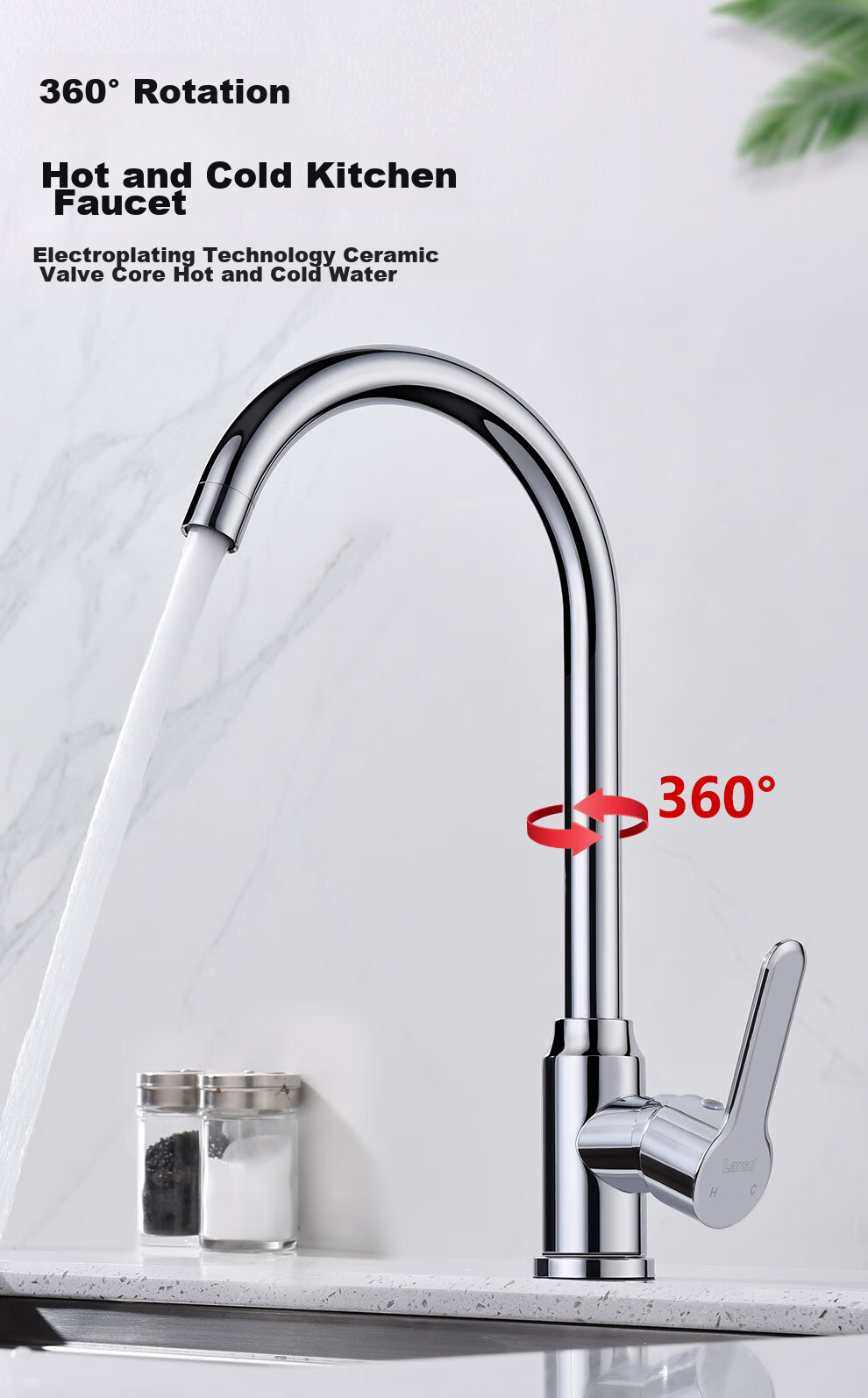 Larsd Kitchen Faucet, Sink Tap, Stainless Steel Sink Faucet, Double Temperature Hot And Cold Tap F065 1