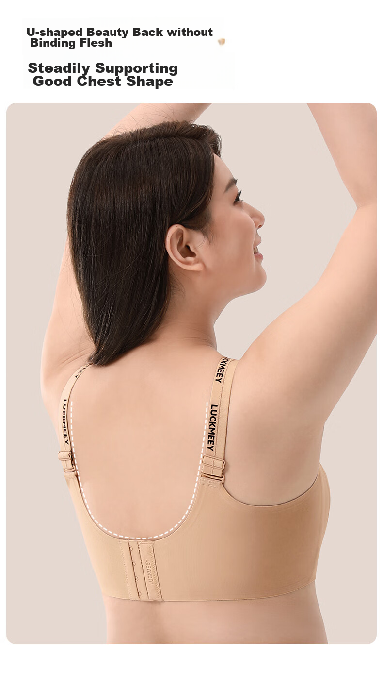 LUCKMEEY Plus Size Bra Full Coverage Large Breast Minimizer Double Shoulder Strap Rabbit Ear Bra Seamless Beautiful Back Comfortable Slimming Brassiere for Wome 12
