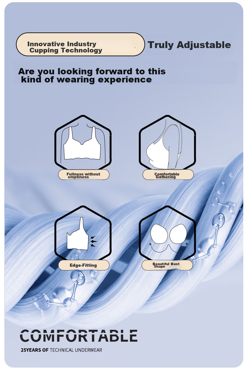 MiiOW Women's Sexy Lace Bra, Push-Up for Small Breasts, Lift And Prevent Sagging, Wireless, Enhancing Bra, Nude Color, Size 34AB 2
