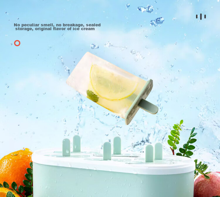 Dipple Homemade Ice Pop Molds Food-Grade Popsicle Molds DIY Household Ice Lolly Molds Automatic Demolding Six-Pack 8