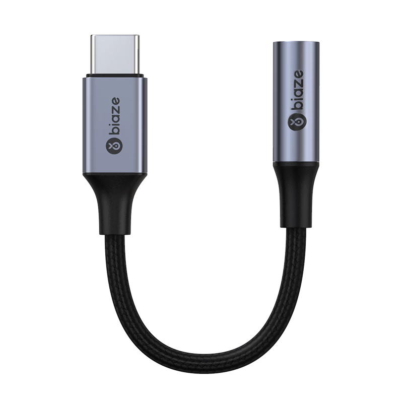 BIAZE Type-C to 3.5mm Headphone Adapter, Type-C to 3.5mm DAC Decoder, Compatible with Apple 16, Huawei, Xiaomi Phones, Aluminum Alloy Scratch-Resistant