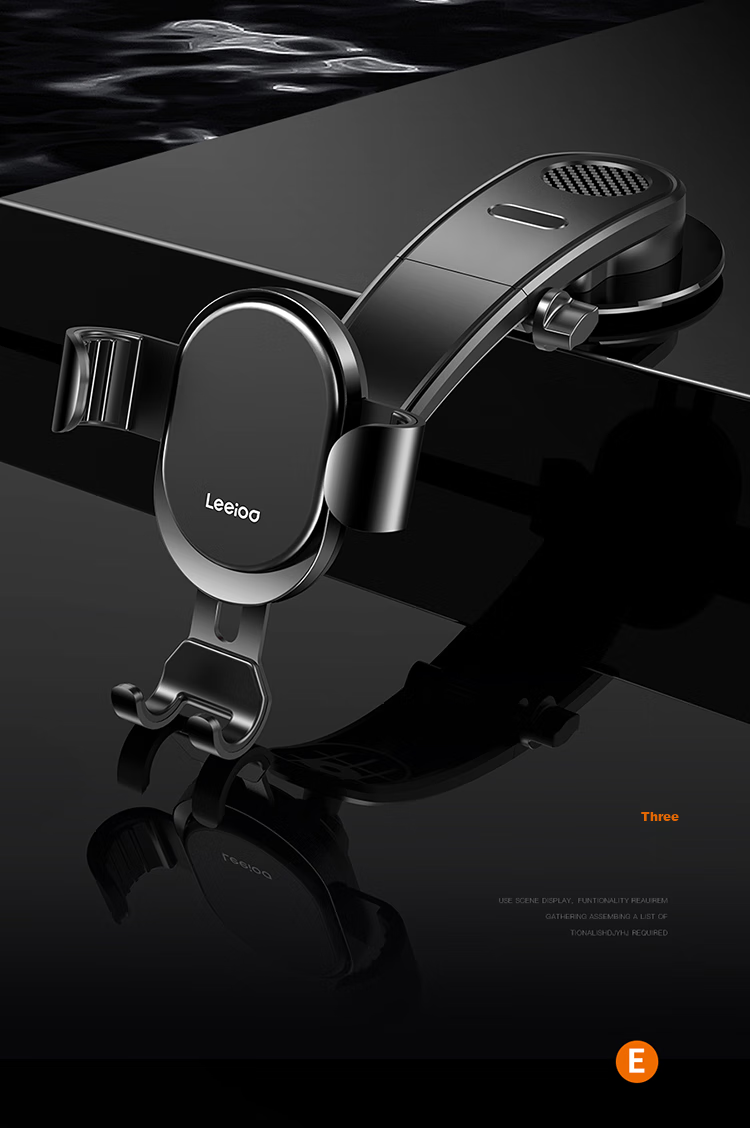 Leeioo Car Phone Holder, Universal Magnetic Gravity Sensor Suction Cup, Center Console Multifunctional Navigation Mount 5