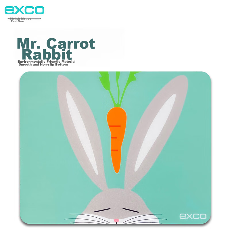 EXCO Radish Rabbit Thin Anime Cartoon Cute Mouse Pad, Computer Laptop Desk Mat, Small External Non-Slip Mouse Pad for Girls, Washable Office Mouse Pad, Add-On Item 0300 2