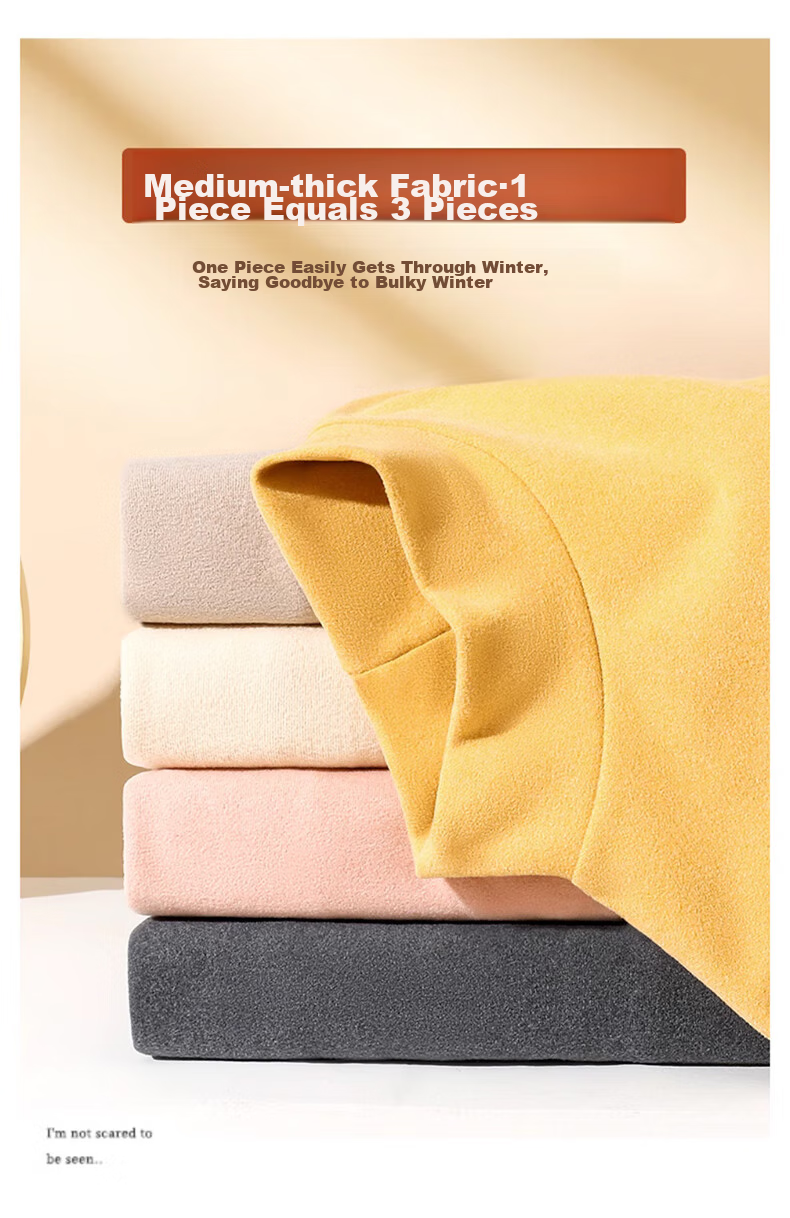 XUEXIMAN Turtleneck Basic Base Layer for Women, Autumn And Winter German Velvet Brushed Base Shirt, Skin-Friendly Inner Wear Top, Slim-Fit And Slimming, Suitable for Outerwear 5