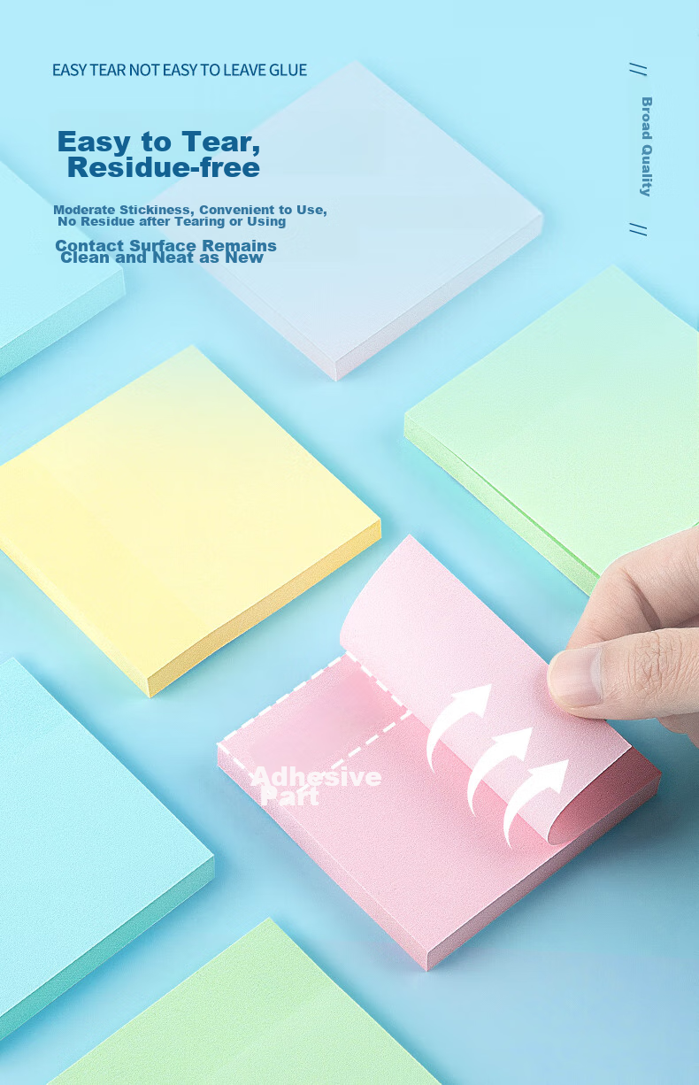 GuangBo 400 Sheets 4-Color Sticky Notes, 76*76mm Label Stickers, Reusable Memo Pads, Message Notes, Office Supplies GB9198 7